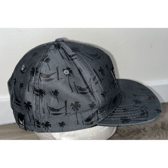 Crooked Hammock Brewery SnapBack Flat Bill Hat Cap Gray/Black EUC - Picture 6 of 8
